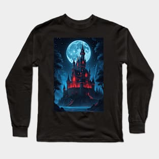 gothic castle at night Long Sleeve T-Shirt